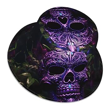 WHJYYXDE Purple Floser and Sugar Horror Skull Prints aldult